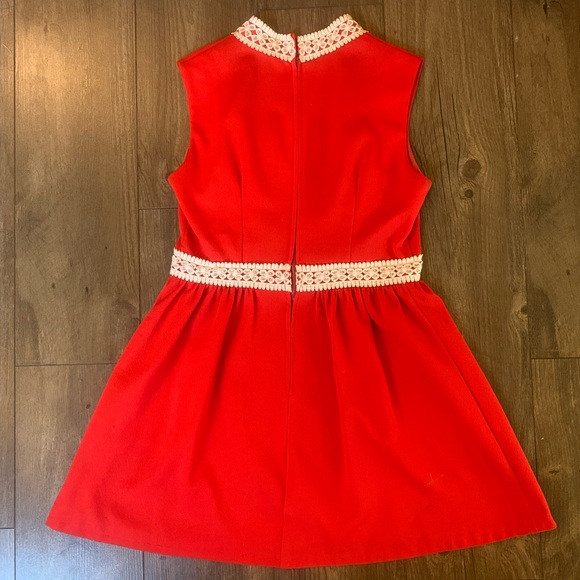 💕 (12) Vintage - Red Low Cut Boho Dress💕 - Picture 5 of 9